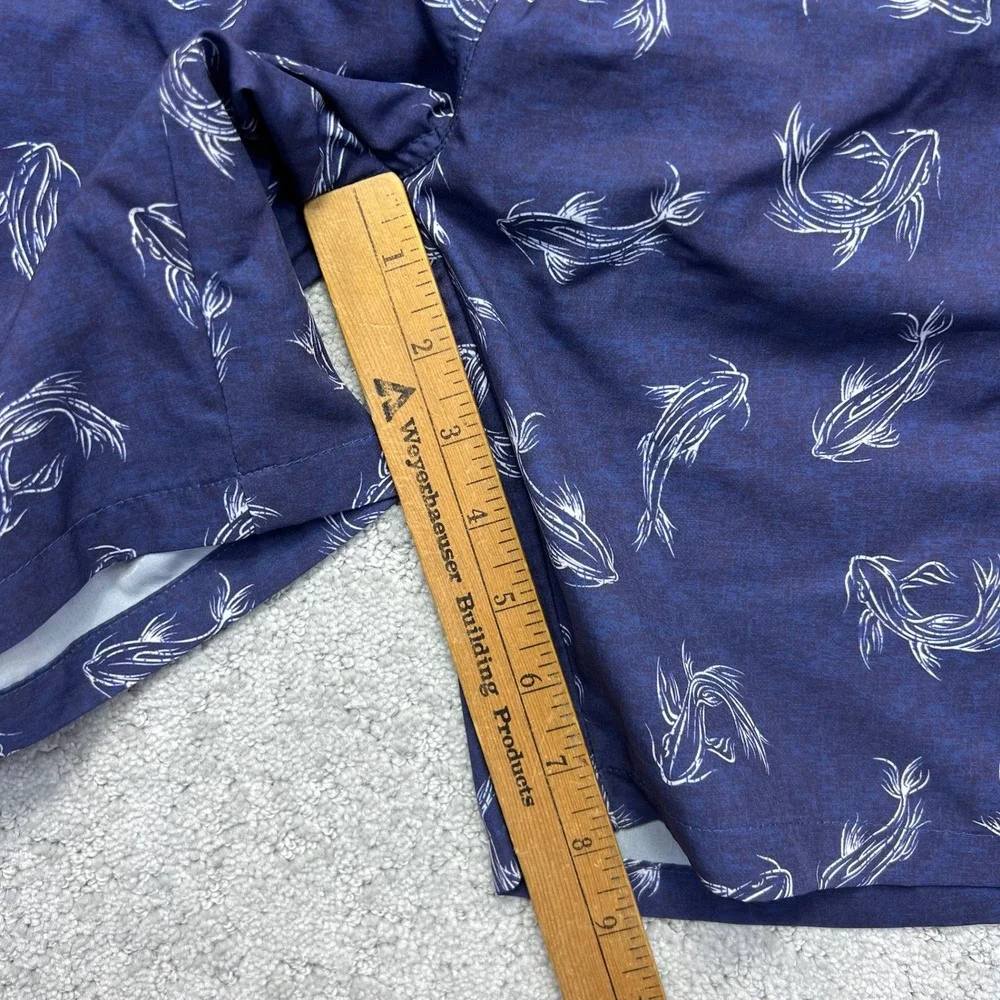 Peter Millar Seaside Board Shorts Mens XL Blue Koi Fish Print Lined Beachwear